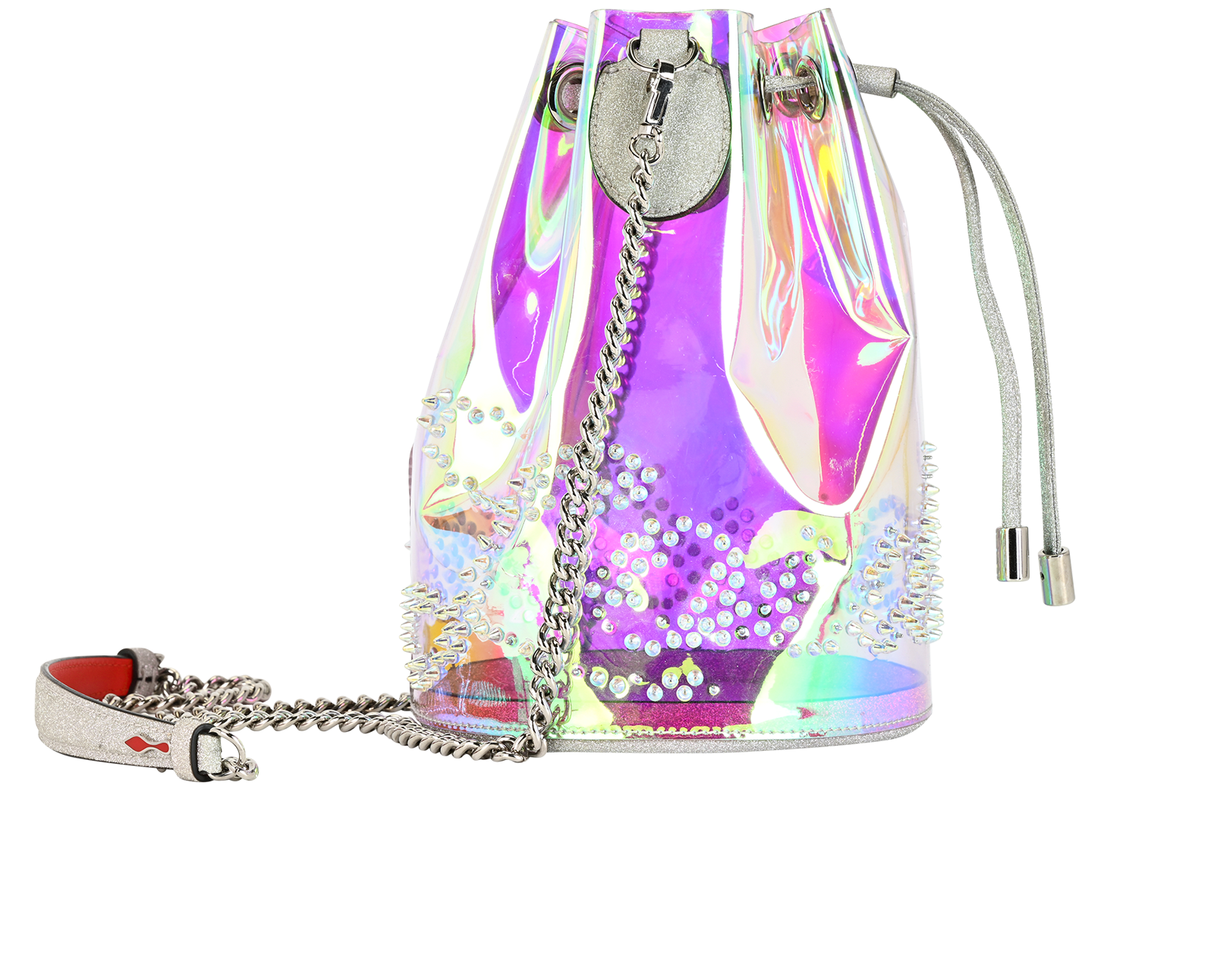 Marie Jane Bucket Bag, &pound;350, Handbags, Silver, Vinyl, Side view